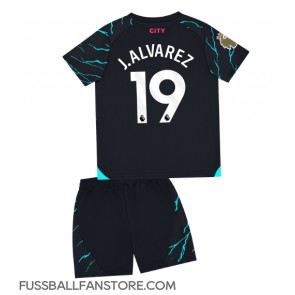 Manchester City Julian Alvarez #19 Replik 3rd trikot Kinder 2023-24 Kurzarm (+ Kurze Hosen)